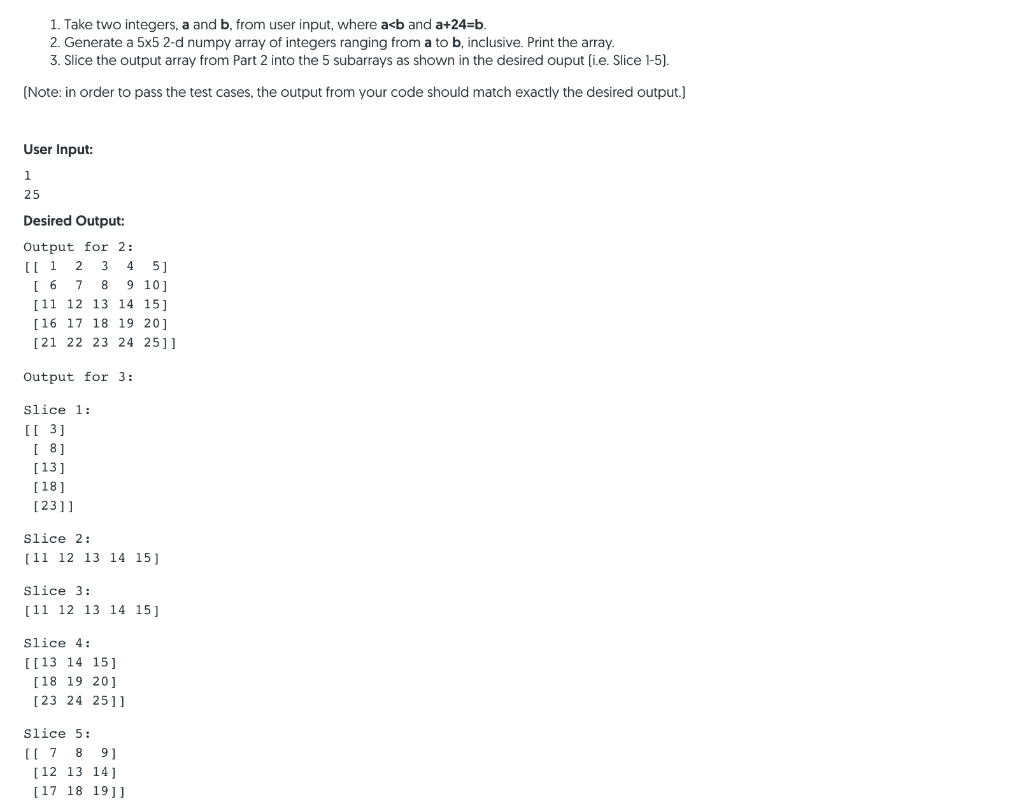 Solved 1. Take two integers, a and b, from user input, where | Chegg.com