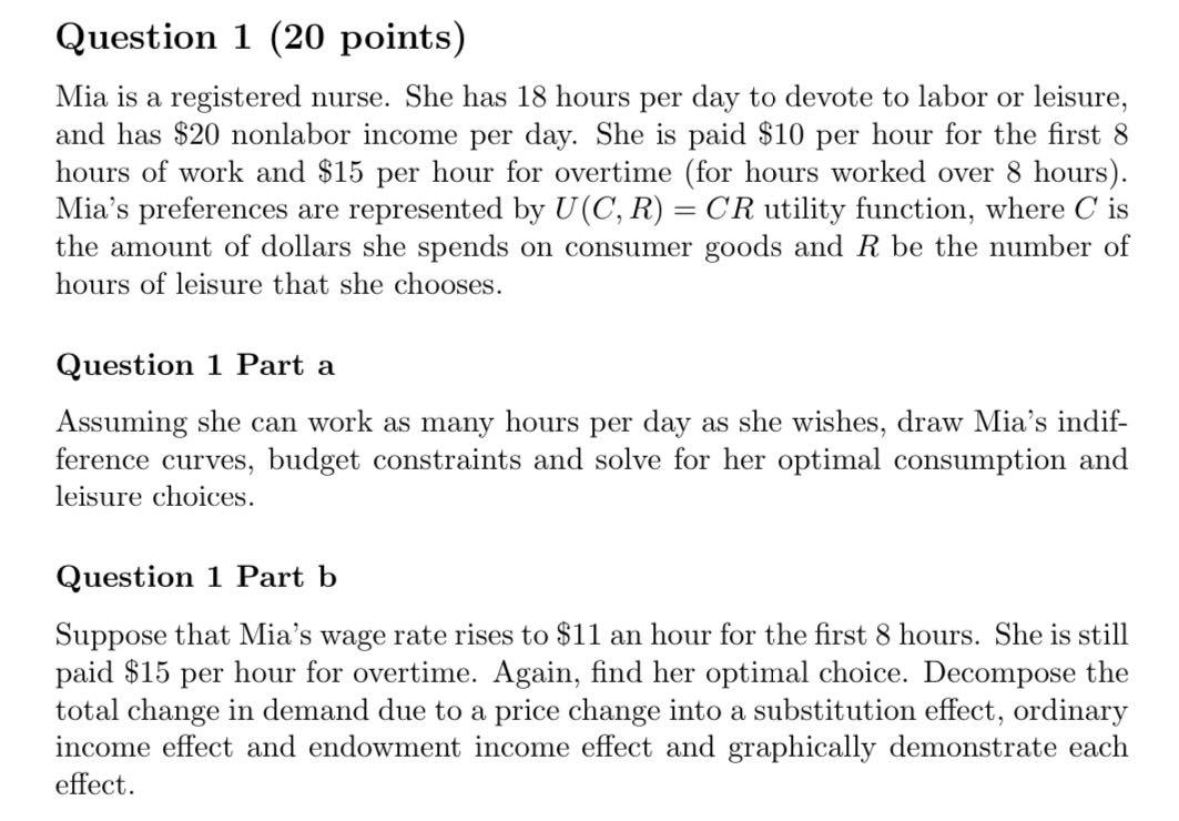 Solved Question 1 20 Points Mia Is A Registered Nurse She