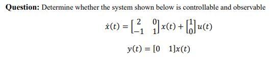 Solved Question: Determine whether the system shown below is | Chegg.com