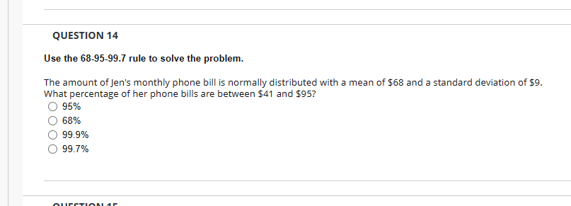 Solved Use the 68-95-99.7 rule to solve the problem. The | Chegg.com