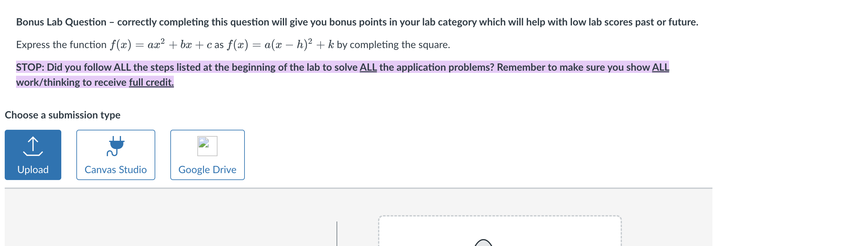 Solved Bonus Lab Question - correctly completing this | Chegg.com