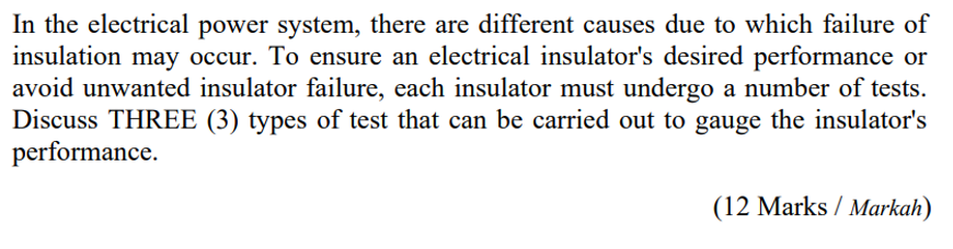 Solved In The Electrical Power System, There Are Different | Chegg.com