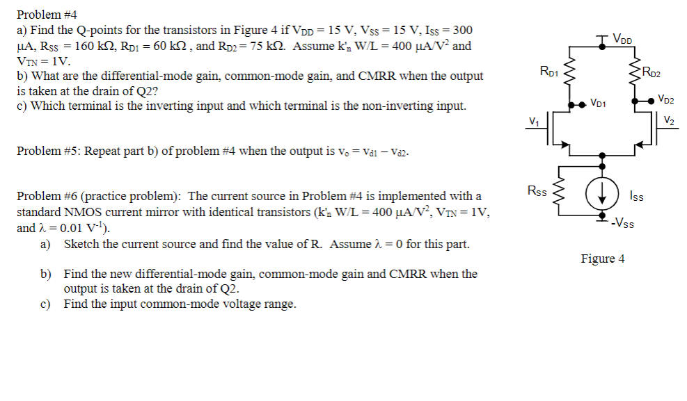 Problem \#4 a) Find the Q-points for the transistors | Chegg.com
