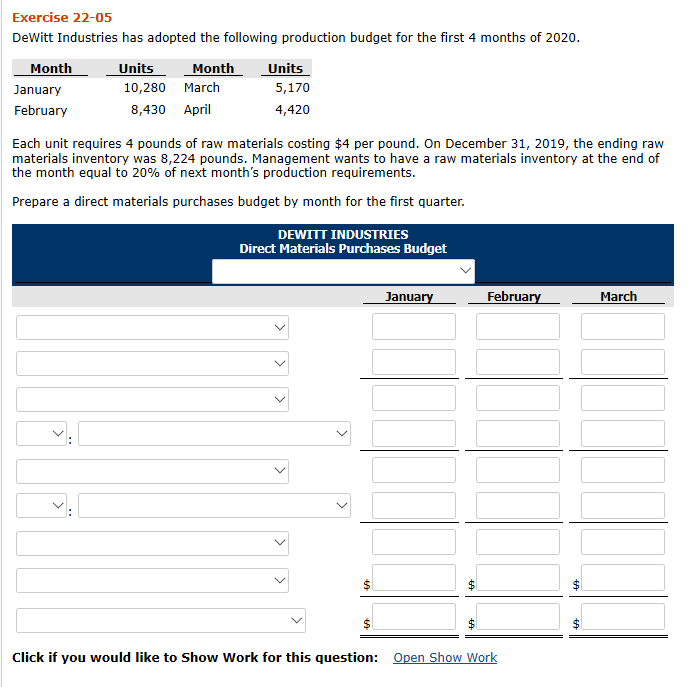 Solved Exercise 2205 DeWitt Industries has adopted the