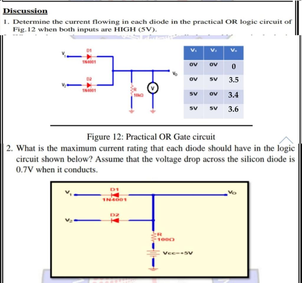 Discussion 1. Determine the current flowing in each | Chegg.com
