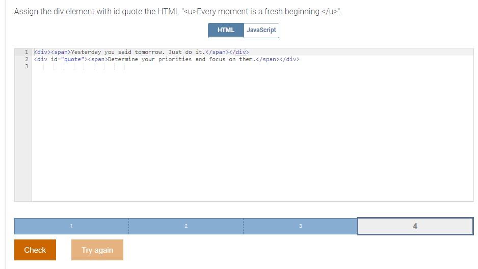 Solved Assign the div element with id quote the | Chegg.com