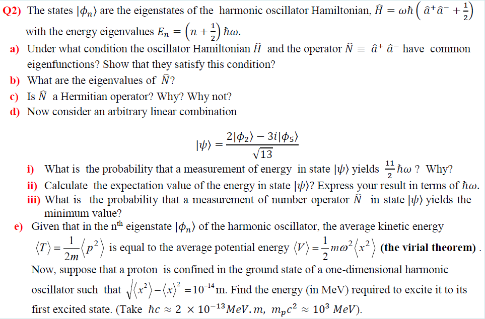 Solved Q2) The states (Ⓡn) are the eigenstates of the | Chegg.com