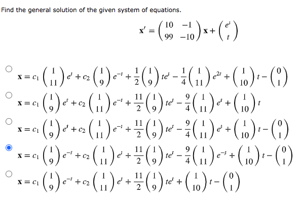 Solved Find the general solution of the given system of | Chegg.com