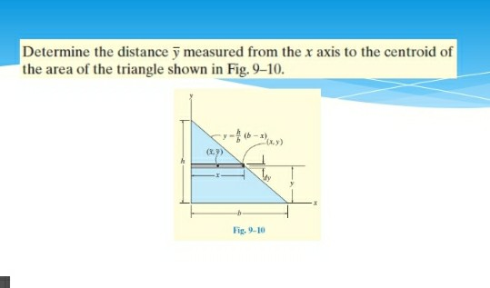 Solved Determine the distance y measured from the x axis to | Chegg.com