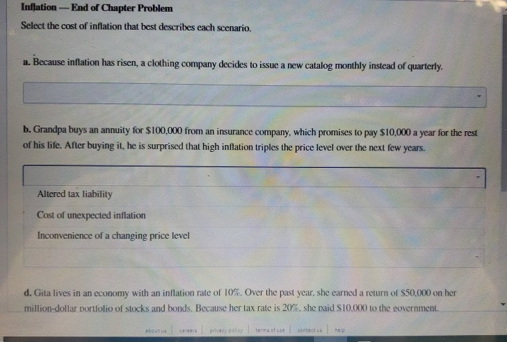 solved inflation is defined as a decrease in: select... Solved Inflation-End of Chapter Problem Select the cost of | Chegg.com