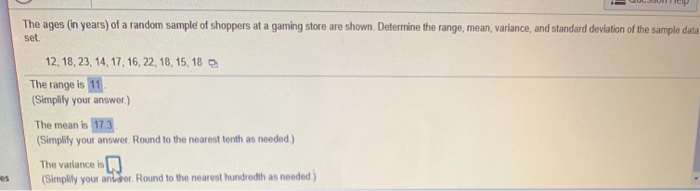 Solved The Ages in Years Of A Random Sample Of Shoppers At Chegg