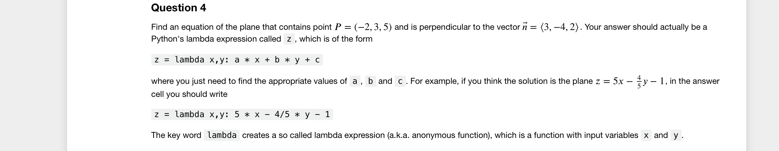 Solved Question 4 Find An Equation Of The Plane That Cont Chegg Com