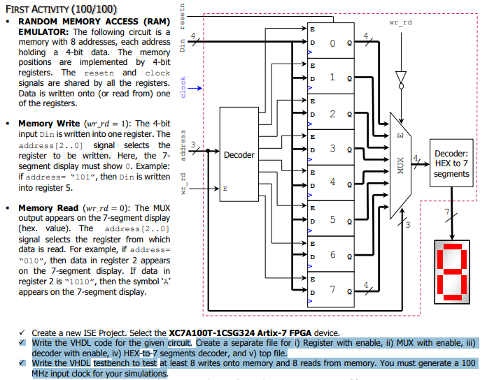 Solved FIRST ACTIVITY (100/100) -RANDOM MEMORY ACCESS (RAM) | Chegg.com