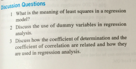 Solved Discussion Questions 1 What Is The Meaning Of Least Chegg Com