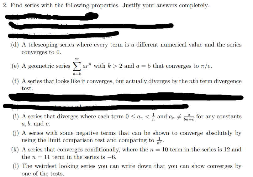 Solved Calculus 2 ﻿Find Series With The Following | Chegg.com