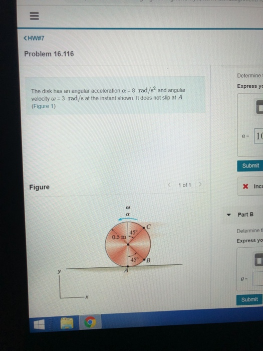 Solved Problem 16.116 Determine t The disk has an angular | Chegg.com