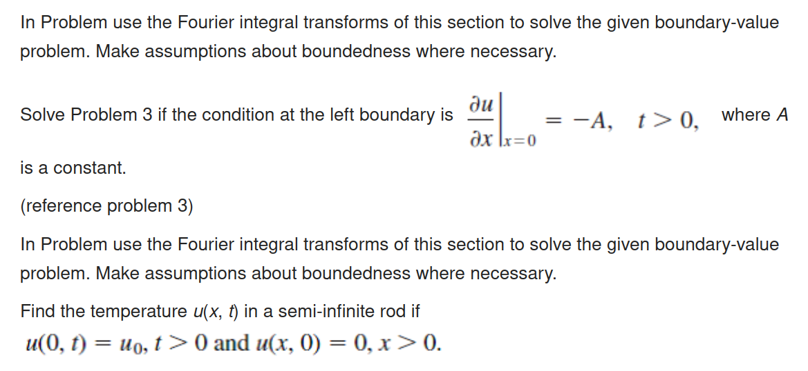 Solved In Problem use the Fourier integral transforms of | Chegg.com
