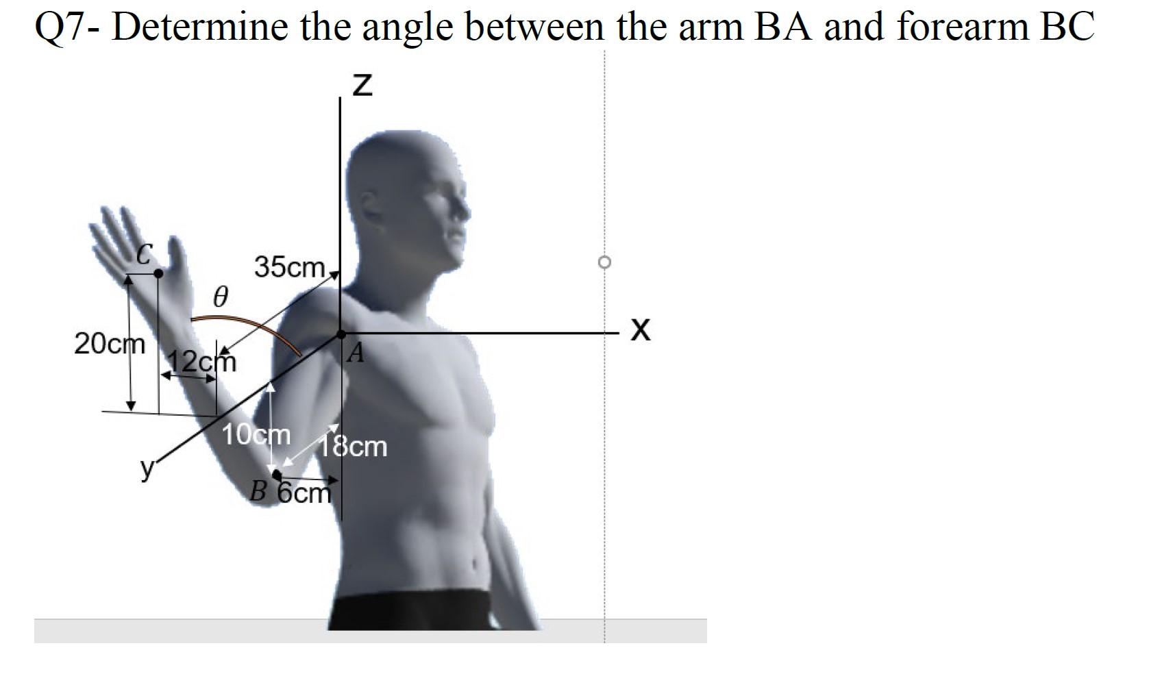 Solved Q7 Determine the angle between the arm BA and