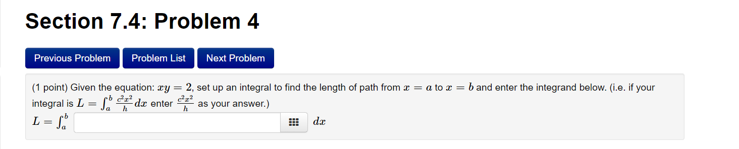 Solved Section 7.4: Problem 3 Previous Problem Problem List | Chegg.com
