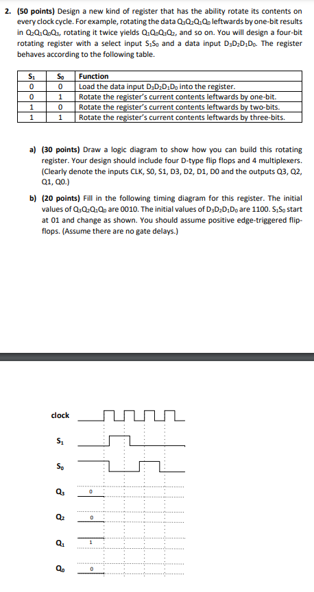 Solved 2. (50 points) Design a new kind of register that has | Chegg.com