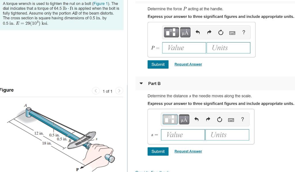 Solved A torque Wrench is used to tighten the nut on a bolt
