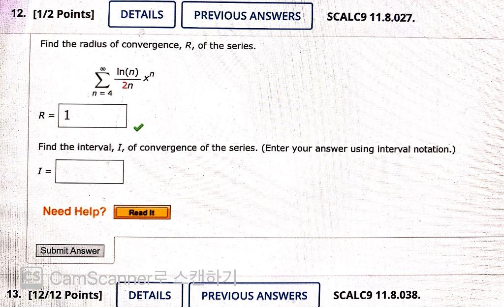 Solved 12. [1/2 Points] DETAILS PREVIOUS ANSWERS SCALC9 | Chegg.com