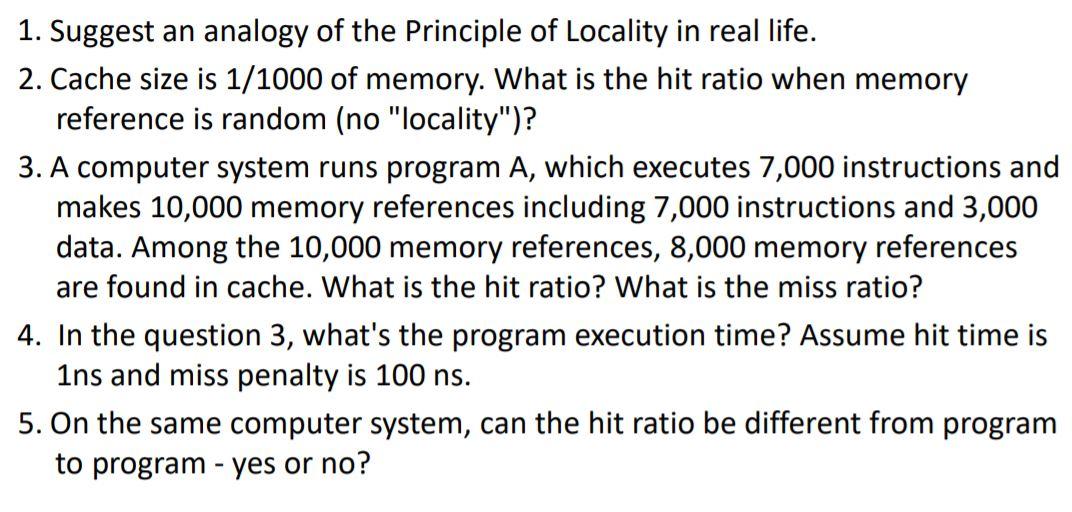 Solved 1 Suggest An Analogy Of The Principle Of Locality In Chegg Com