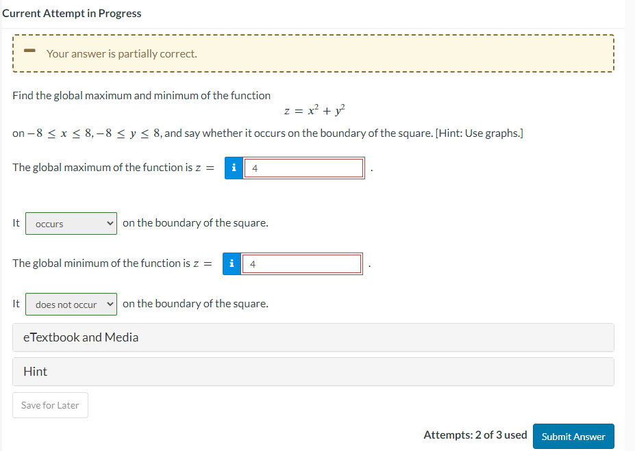 Solved Find the global maximum and minimum of the function | Chegg.com