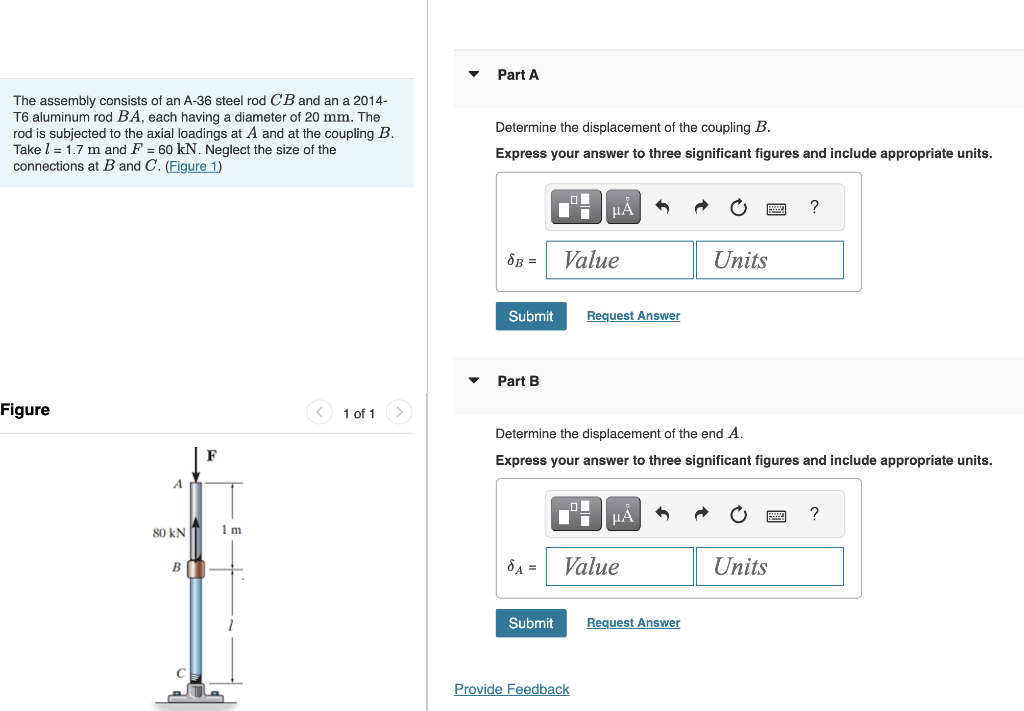 Solved The Assembly Consists Of An A Steel Rod Cb And An Chegg Com