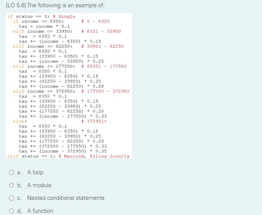 Solved lo 5 6 the following is an example of a aloop b chegg