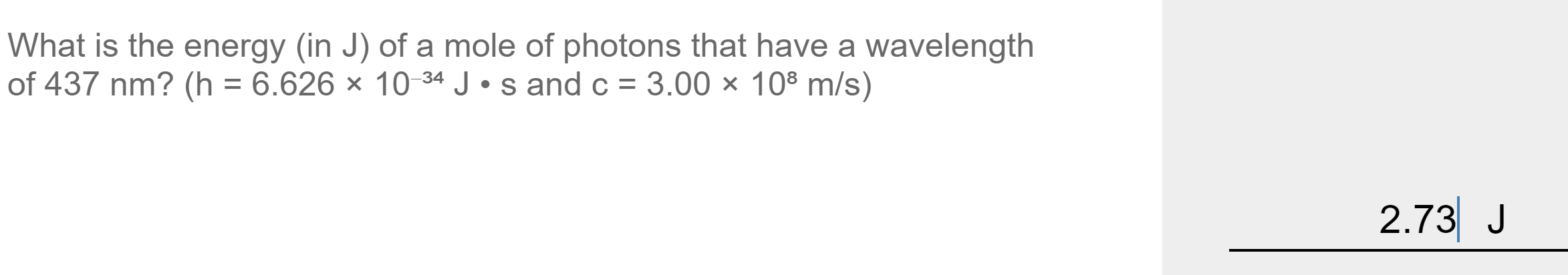 Solved What is the energy (in J ) of a mole of photons that | Chegg.com