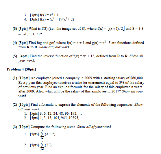 Solved Problem 1 [20pts] (1) [6pts] List the elements of the | Chegg.com