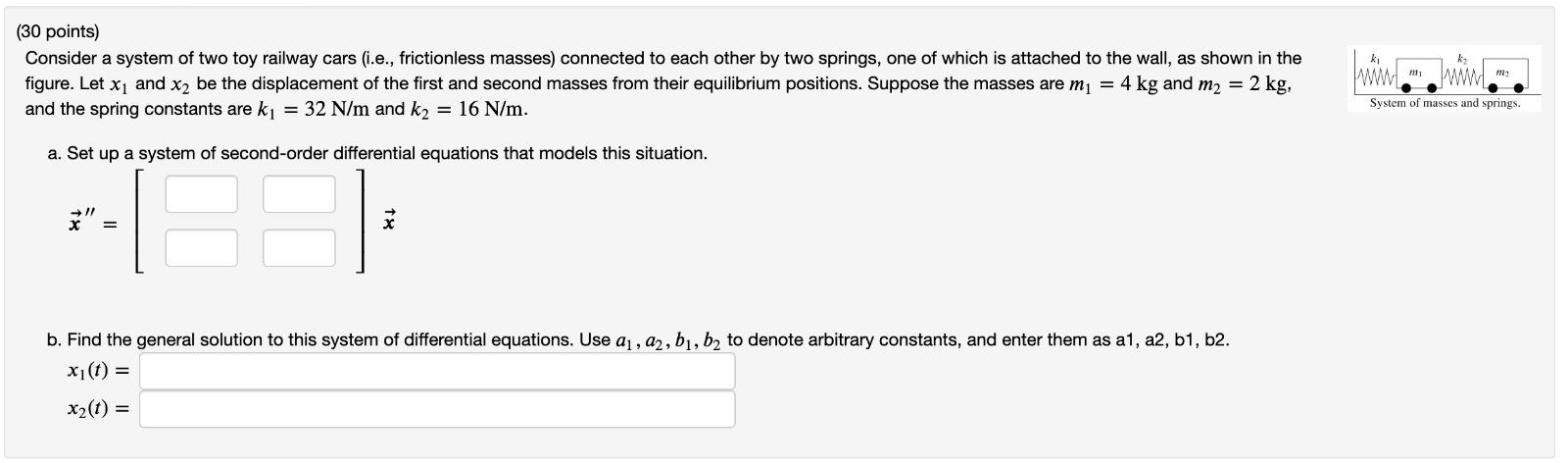 Solved Consider a system of two toy railway cars (i.e., | Chegg.com