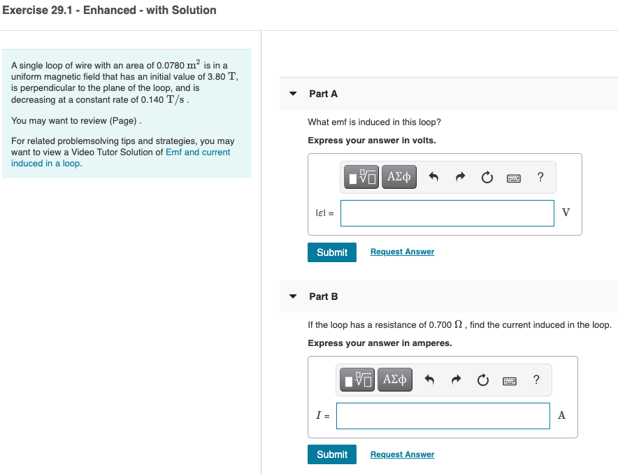 Solved Exercise 29.1 - Enhanced - with Solution Part A A | Chegg.com