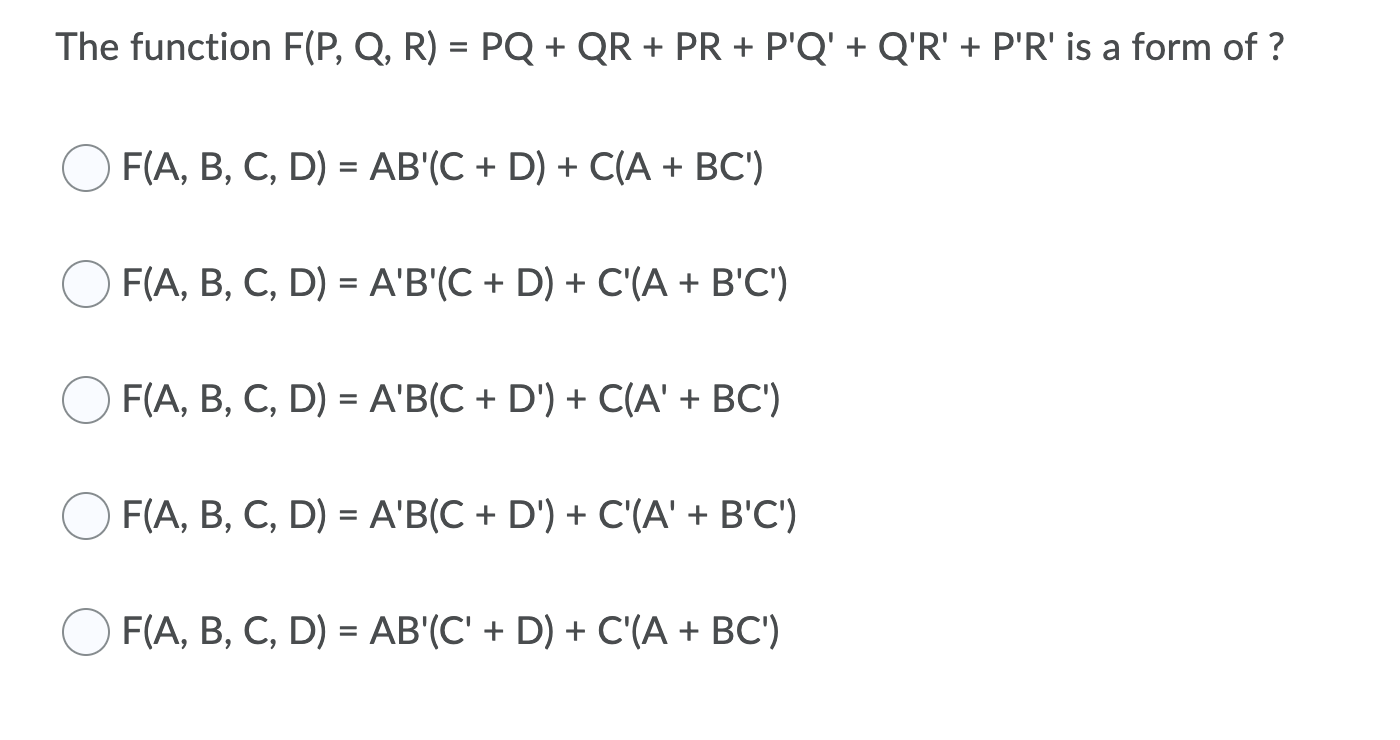 Solved The Function F P Q R Pq Qr Pr P Q Q R Chegg Com