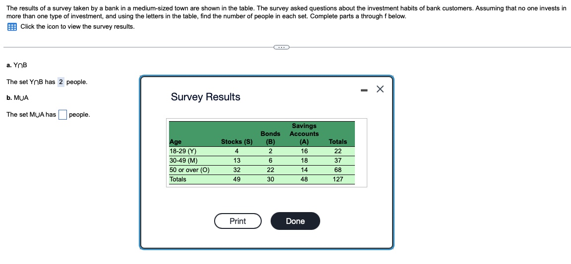 Solved The Results Of A Survey Taken By A Bank In A | Chegg.com