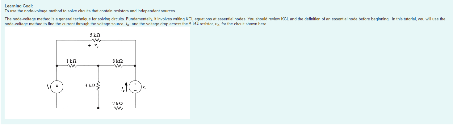 Solved Learning Goal: To use the node-voltage method to | Chegg.com