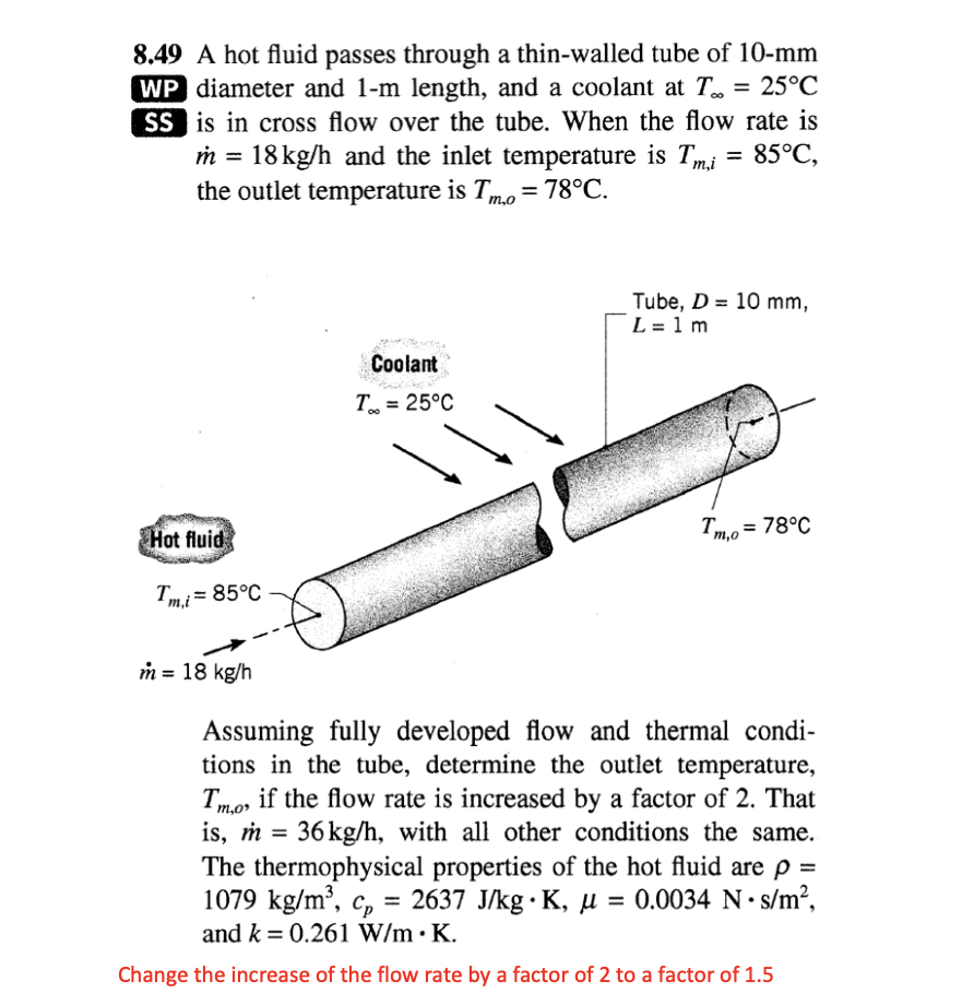 solved-8-49-a-hot-fluid-passes-through-a-thin-walled-tube-of-chegg
