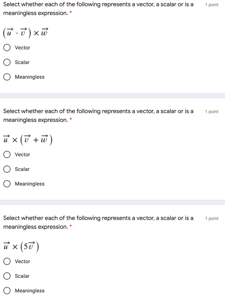 Solved 1 point Select whether each of the following | Chegg.com