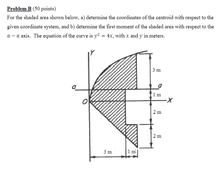 Solved Problem B ( 50 Points) For The Shaded Area Shown | Chegg.com