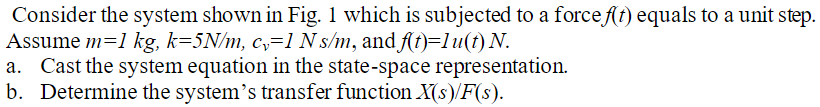 Solved Consider the system shown in Fig. 1 which is | Chegg.com