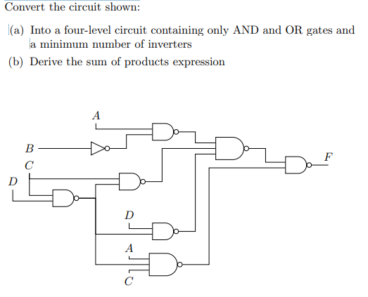 Solved Convert the circuit shown: (a) Into a four-level | Chegg.com