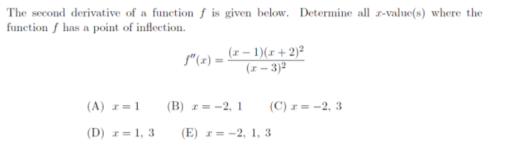 Solved The second derivative of a function f is given below. | Chegg.com