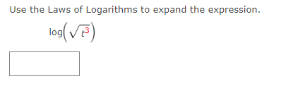 Solved Use the Laws of Logarithms to expand the expression. | Chegg.com