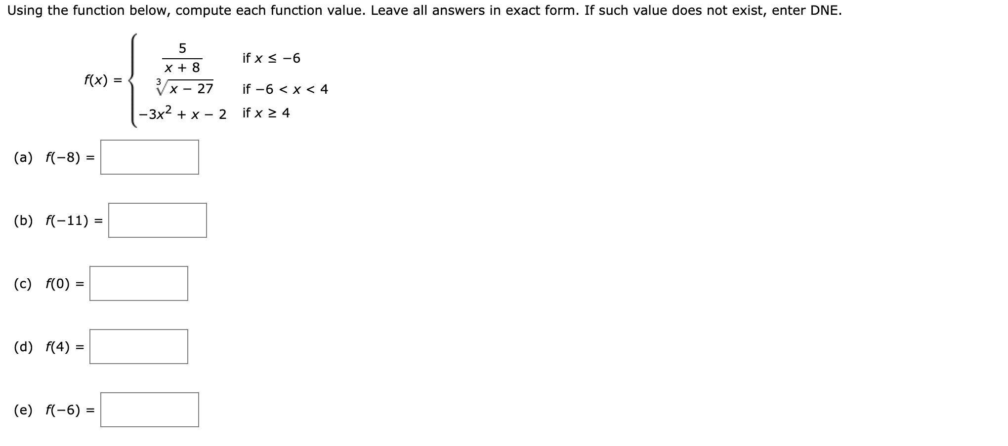 Solved Using the function below, compute each function | Chegg.com