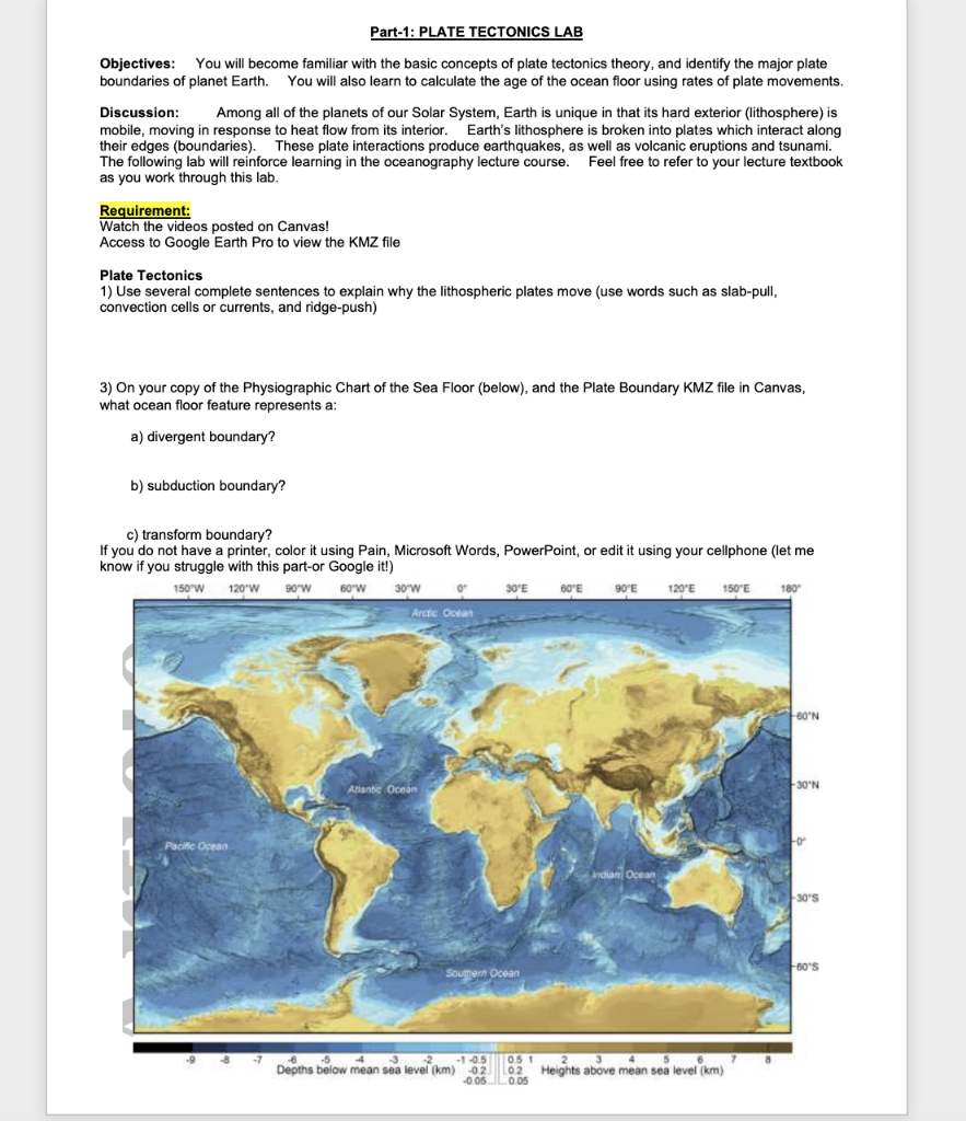 Solved Part-1: PLATE TECTONICS LAB Objectives: You Will | Chegg.com