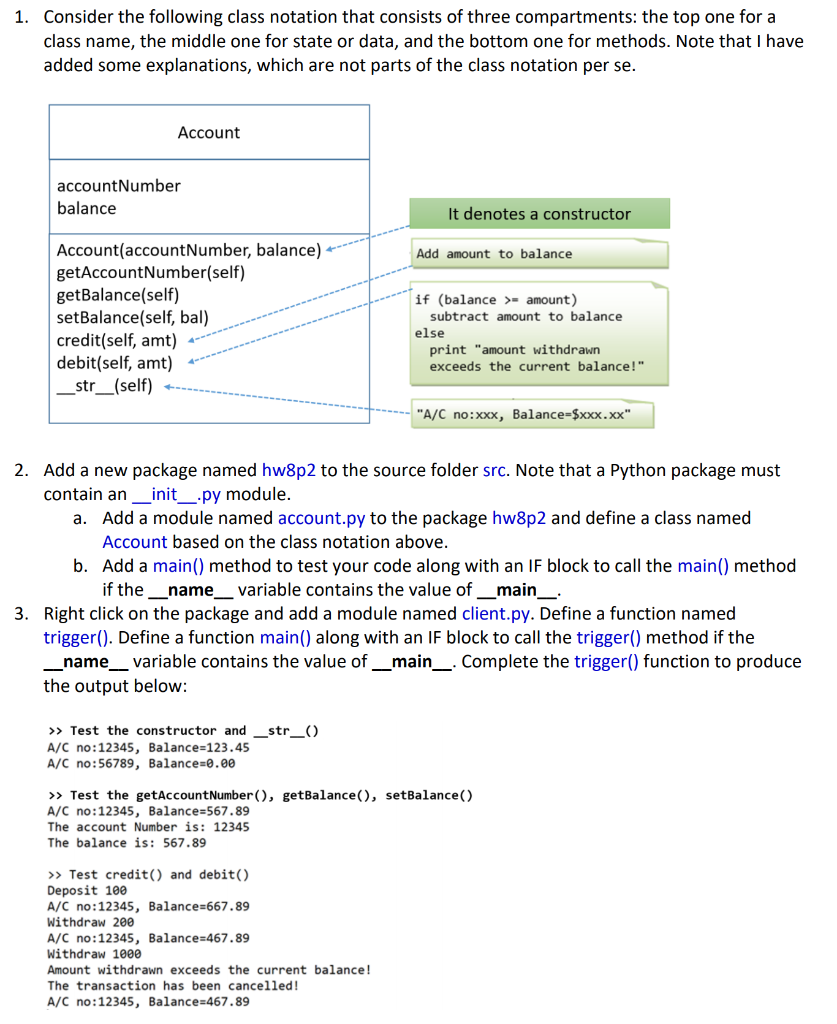 1. Consider the following class notation that | Chegg.com