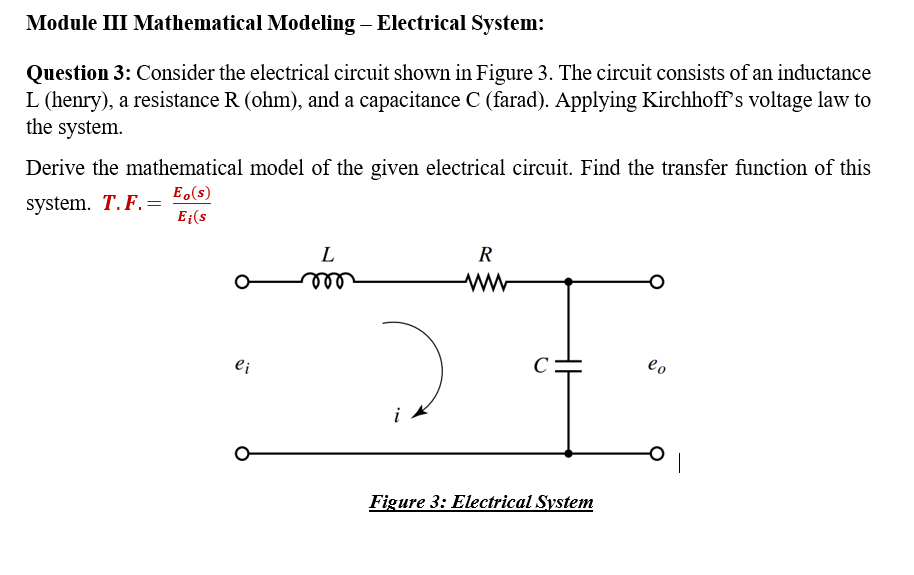 Solved Module III Mathematical Modeling Electrical System