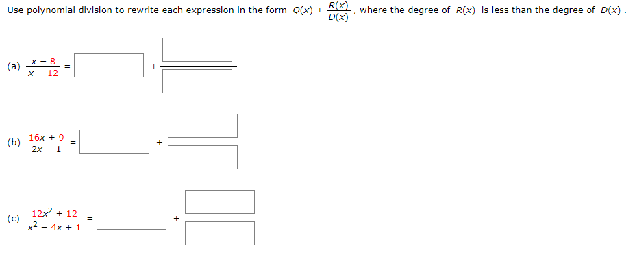 Solved R Xwhere The Degree Of R X Is Less Than The Degre Chegg Com