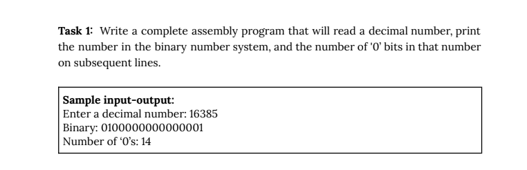 Solved Task 1: Write A Complete Assembly Program That Will | Chegg.com